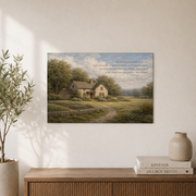 Proverbs 24:3-4 Christian Wall Art, By Wisdom A House Is Built Cottage Poster - Format: Unframed Paper Poster