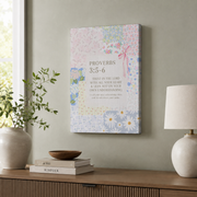 Proverbs 3:5-6 Christian Wall Art, Coquette Scripture Collage Poster - Format: Stretched Canvas