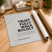 Proverbs 3:5-6 Trust Fully Christian Wall Art, Scripture Faith Poster - Format: Rolled Canvas