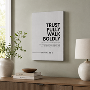 Proverbs 3:5-6 Trust Fully Christian Wall Art, Scripture Faith Poster - Format: Stretched Canvas