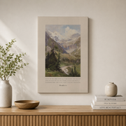 Proverbs 3:5-6 Trust In The Lord Christian Wall Art, Mountain Landscape Poster - Format: Stretched Canvas