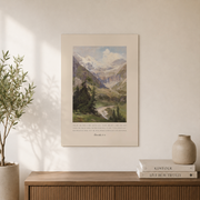 Proverbs 3:5-6 Trust In The Lord Christian Wall Art, Mountain Landscape Poster - Format: Unframed Paper Poster
