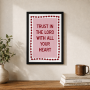 Proverbs 3:5 Trust In The Lord Christian Wall Art, Pink Coquette Poster - Format: Black Framed Poster
