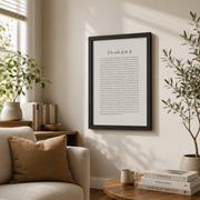 Proverbs 31:10-31 Virtuous Woman Christian Wall Art, Minimalist Scripture Poster - Format: Black Framed Poster