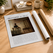 Proverbs 31 Virtuous Woman Christian Wall Art Set, Vintage Scripture Prints - Format: Rolled Canvas