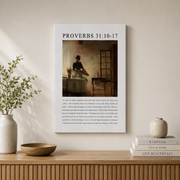 Proverbs 31 Virtuous Woman Christian Wall Art Set, Vintage Scripture Prints - Format: Stretched Canvas