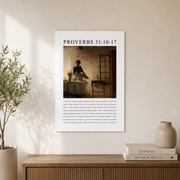 Proverbs 31 Virtuous Woman Christian Wall Art Set, Vintage Scripture Prints - Format: Unframed Paper Poster