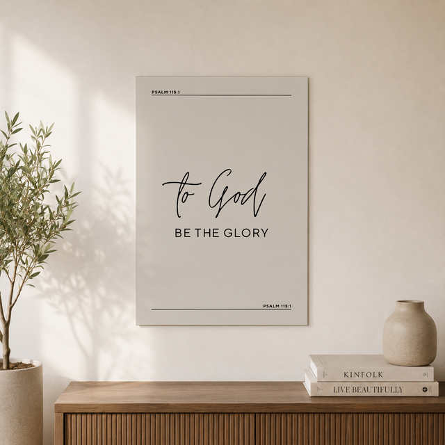 Psalm 115:1 To God Be The Glory Christian Wall Art, Vintage Scripture Poster - Format: Unframed Paper Poster