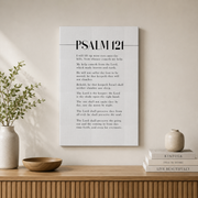 Psalm 121 Christian Wall Art, KJV Scripture Quote Poster - Format: Stretched Canvas
