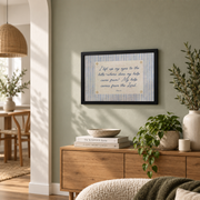 Psalm 121 Coastal Christian Wall Art, Striped Dorm Scripture Poster - Format: Black Framed Poster