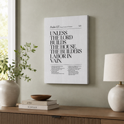 Psalm 127 Christian Wall Art, Family Scripture Poster - Format: Stretched Canvas