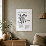Psalm 127 Christian Wall Art, Family Scripture Poster - Format: Unframed Paper Poster