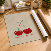 Psalm 136 His Mercy Endures Forever Christian Wall Art, Red Cherry Poster - Format: Rolled Canvas