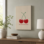 Psalm 136 His Mercy Endures Forever Christian Wall Art, Red Cherry Poster - Format: Stretched Canvas