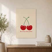 Psalm 136 His Mercy Endures Forever Christian Wall Art, Red Cherry Poster - Format: Unframed Paper Poster