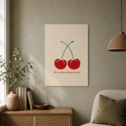 Psalm 136 His Mercy Endures Forever Christian Wall Art, Red Cherry Poster - Format: Unframed Paper Poster