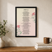 Psalm 139 Christian Wall Art, Modern Bible Verse Scripture Poster - Format: Black Framed Poster