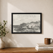 Psalm 18 Feet Like A Deer Christian Wall Art, Vintage Scripture Poster - Format: Black Framed Poster