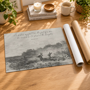 Psalm 18 Feet Like A Deer Christian Wall Art, Vintage Scripture Poster - Format: Rolled Canvas