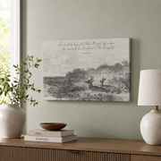 Psalm 18 Feet Like A Deer Christian Wall Art, Vintage Scripture Poster - Format: Stretched Canvas