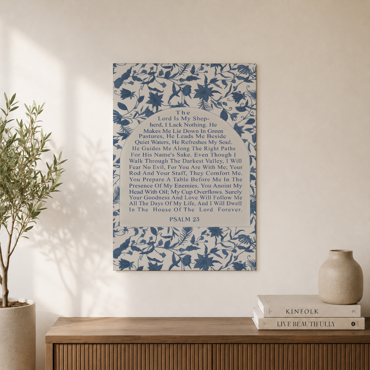Psalm 23 Christian Wall Art, Inspirational Shepherd Bible Verse Poster - Format: Unframed Paper Poster