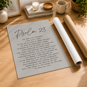 Psalm 23 Christian Wall Art, The Lord Is My Shepherd Scripture Print - Format: Rolled Canvas