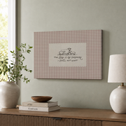 Psalm 23 Gingham Christian Nursery Wall Art, Bible Verse Poster - Format: Stretched Canvas