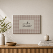 Psalm 23 Gingham Christian Nursery Wall Art, Bible Verse Poster - Format: Stretched Canvas