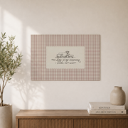 Psalm 23 Gingham Christian Nursery Wall Art, Bible Verse Poster - Format: Unframed Paper Poster