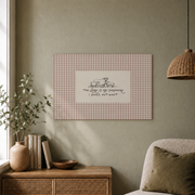 Psalm 23 Gingham Christian Nursery Wall Art, Bible Verse Poster - Format: Unframed Paper Poster