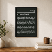Psalm 23 Green Christian Wall Art Set, Minimal Scripture Prints - Format: Black Framed Poster