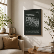 Psalm 23 Green Christian Wall Art Set, Minimal Scripture Prints - Format: Black Framed Poster