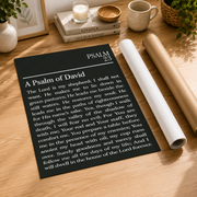 Psalm 23 Green Christian Wall Art Set, Minimal Scripture Prints - Format: Rolled Canvas