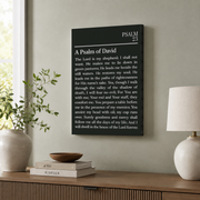 Psalm 23 Green Christian Wall Art Set, Minimal Scripture Prints - Format: Stretched Canvas