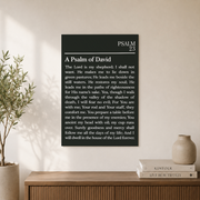 Psalm 23 Green Christian Wall Art Set, Minimal Scripture Prints - Format: Unframed Paper Poster