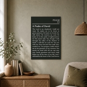 Psalm 23 Green Christian Wall Art Set, Minimal Scripture Prints - Format: Unframed Paper Poster