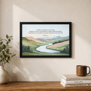 Psalm 23 Green Pastures Christian Wall Art, Serene Shepherd Landscape Poster - Format: Black Framed Poster