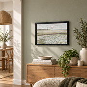 Psalm 23 Green Pastures Christian Wall Art, Vintage Landscape Scripture Poster - Format: Black Framed Poster