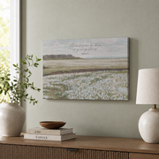 Psalm 23 Green Pastures Christian Wall Art, Vintage Landscape Scripture Poster - Format: Stretched Canvas