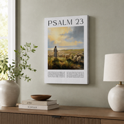 Psalm 23 Minimalist Christian Wall Art, The Lord Is My Shepherd Poster - Format: Stretched Canvas