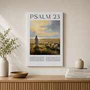 Psalm 23 Minimalist Christian Wall Art, The Lord Is My Shepherd Poster - Format: Stretched Canvas