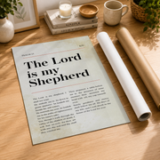 Psalm 23 The Lord Is My Shepherd Christian Wall Art, KJV Scripture Poster - Format: Rolled Canvas