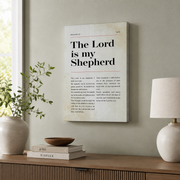 Psalm 23 The Lord Is My Shepherd Christian Wall Art, KJV Scripture Poster - Format: Stretched Canvas