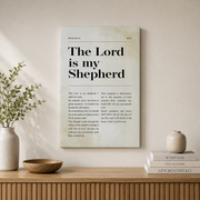 Psalm 23 The Lord Is My Shepherd Christian Wall Art, KJV Scripture Poster - Format: Stretched Canvas