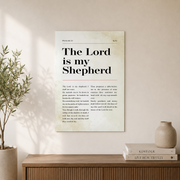 Psalm 23 The Lord Is My Shepherd Christian Wall Art, KJV Scripture Poster - Format: Unframed Paper Poster