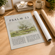Psalm 23 The Lord Is My Shepherd Christian Wall Art, Vintage Oil Painting Poster - Format: Rolled Canvas