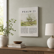 Psalm 23 The Lord Is My Shepherd Christian Wall Art, Vintage Oil Painting Poster - Format: Stretched Canvas