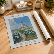 Psalm 27 Lighthouse Christian Wall Art, The Lord Is My Light Poster - Format: Rolled Canvas