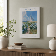 Psalm 27 Lighthouse Christian Wall Art, The Lord Is My Light Poster - Format: Stretched Canvas