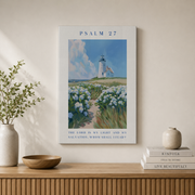 Psalm 27 Lighthouse Christian Wall Art, The Lord Is My Light Poster - Format: Stretched Canvas